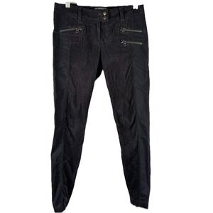 Armani Exchange Womens Black Pants Sz 4 Corduroy Biker Moto Skinny Indie Sleeze*